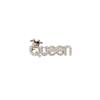 Cute Rhinestone Letters Brooches for Women Crown Queen Brooch Pins Party Dress Up Clothing Accessories Jewelry Gifts