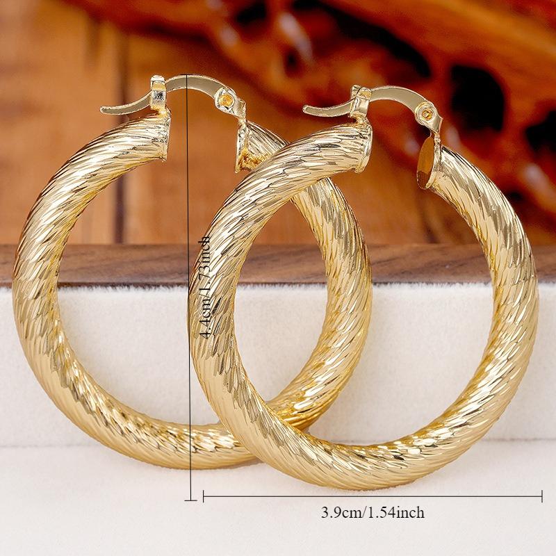 1 Pair, Stylish, Threaded, Exaggerated Earrings