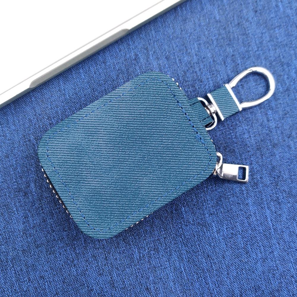 Classic Denim Earphone Bag Lightweight with Keychain Headphone Storage Bag Portable Zipper Bag for AirPods Pro3/Pro2/AirPods 4
