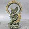 Mythical Bird Figurine with Mist Base AntiqueStyle Statue GoldenHuedToned