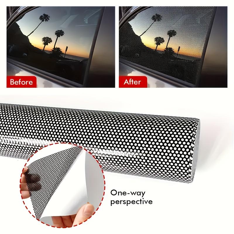 Tinte de Ventana de Coche de Malla, Pegatina de Visión Unidireccional, Película Perforada para Parasol