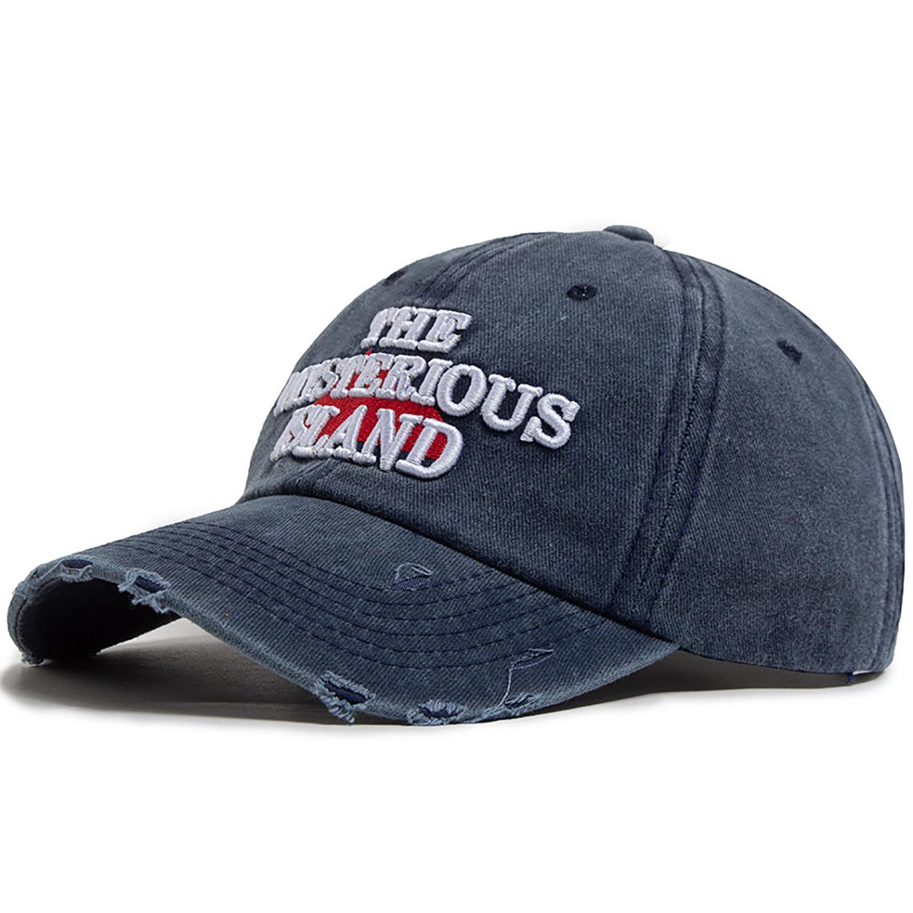 

Retro Distressed Washed Cotton Baseball Hat For Women Men Letter Embroidery Duck Tongue Cap Outdoor Sport Adjustable Sun Hats Adjustable темно-синий