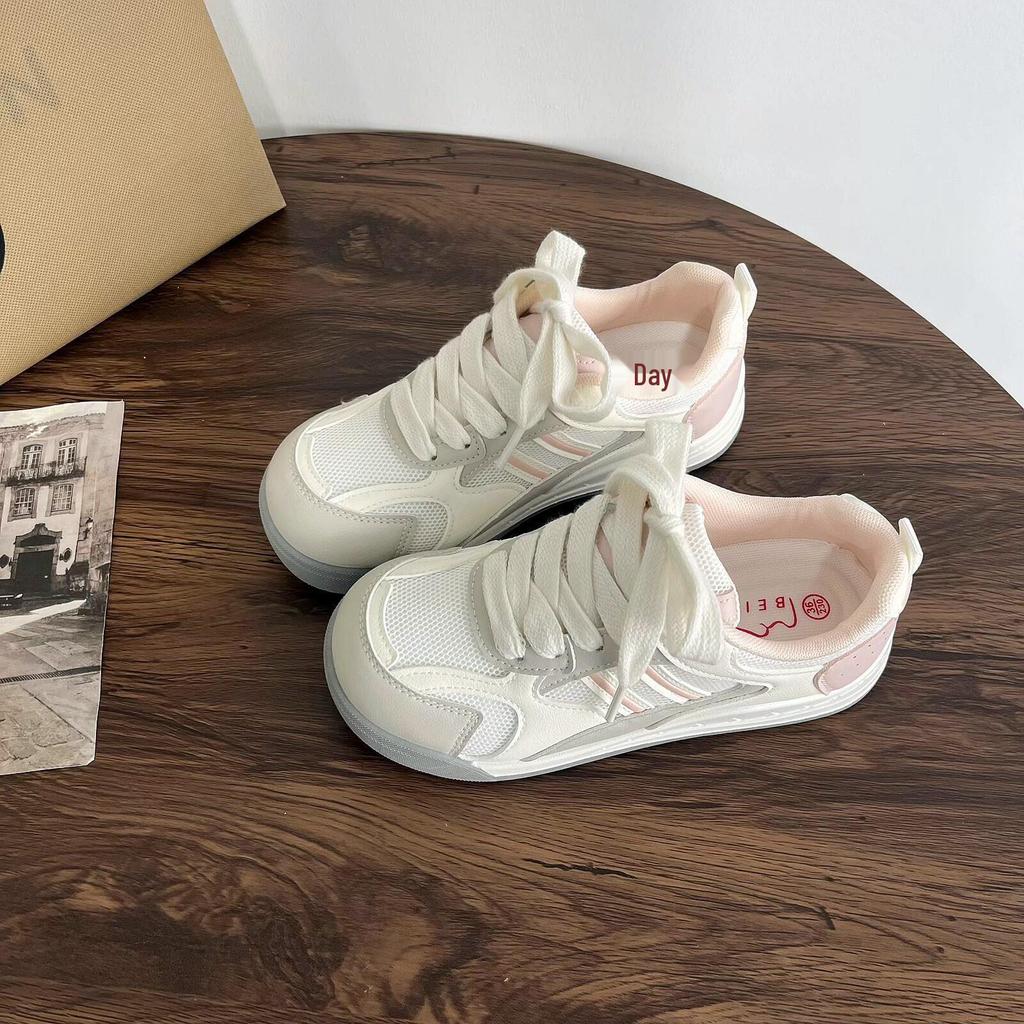 Dámské 2025 Retro Německé Prodyšné Skate Boty - Bílé Ležérní Tenisky s Silnou Podrážkou Hong Kong Trend