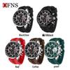 OFNS Business Men's Quartz Watch: Fashionable, Three Sub-Dials, Six Hands, Calendar, Waterproof.