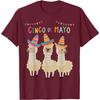 Cinco De Mayo Llama Sombrero Fiesta Graphic Print Cotton T-Shirt Casual Short Sleeve Tee