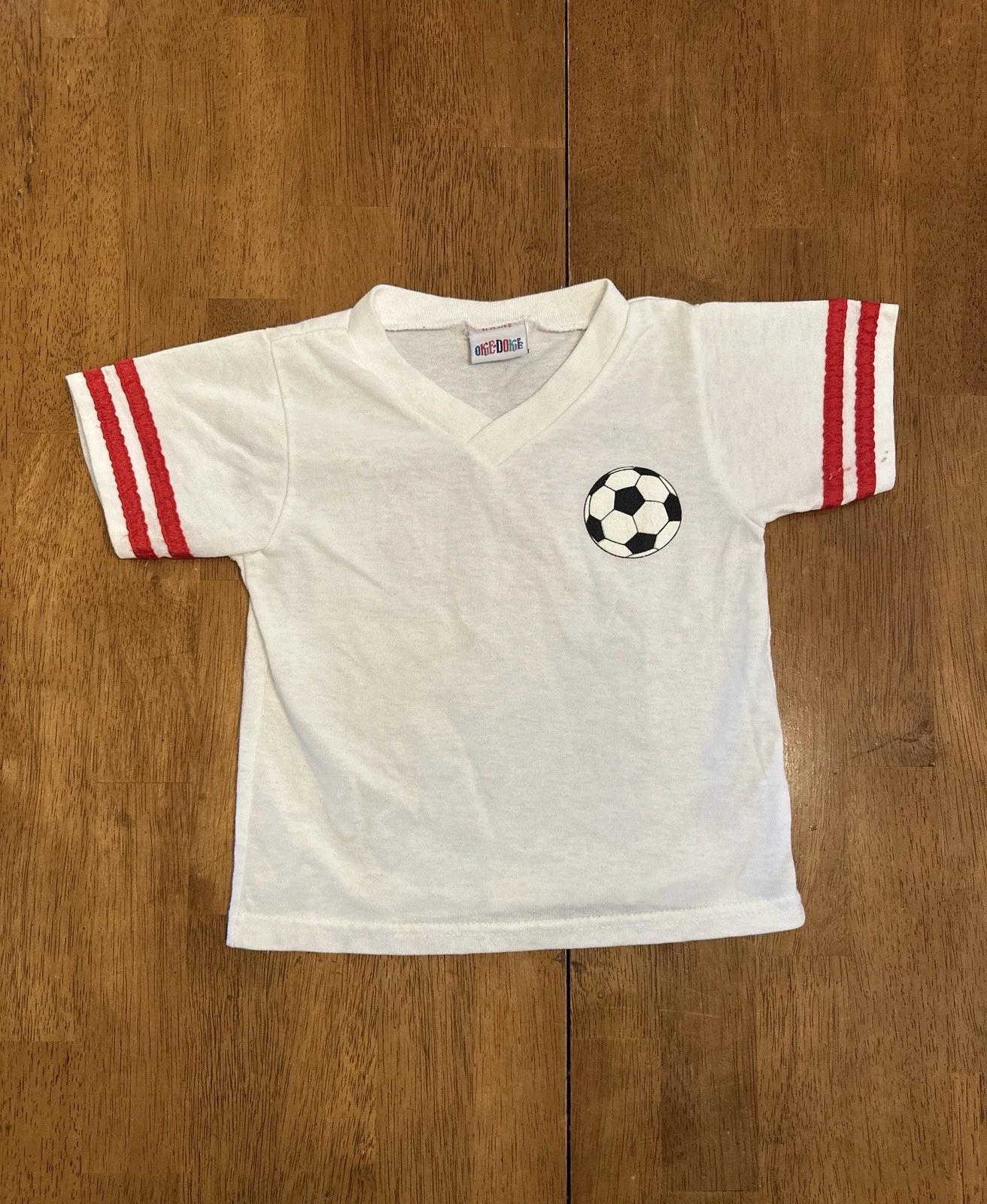 Vintage 90s Kids Soccer T Shirt Small Youth L