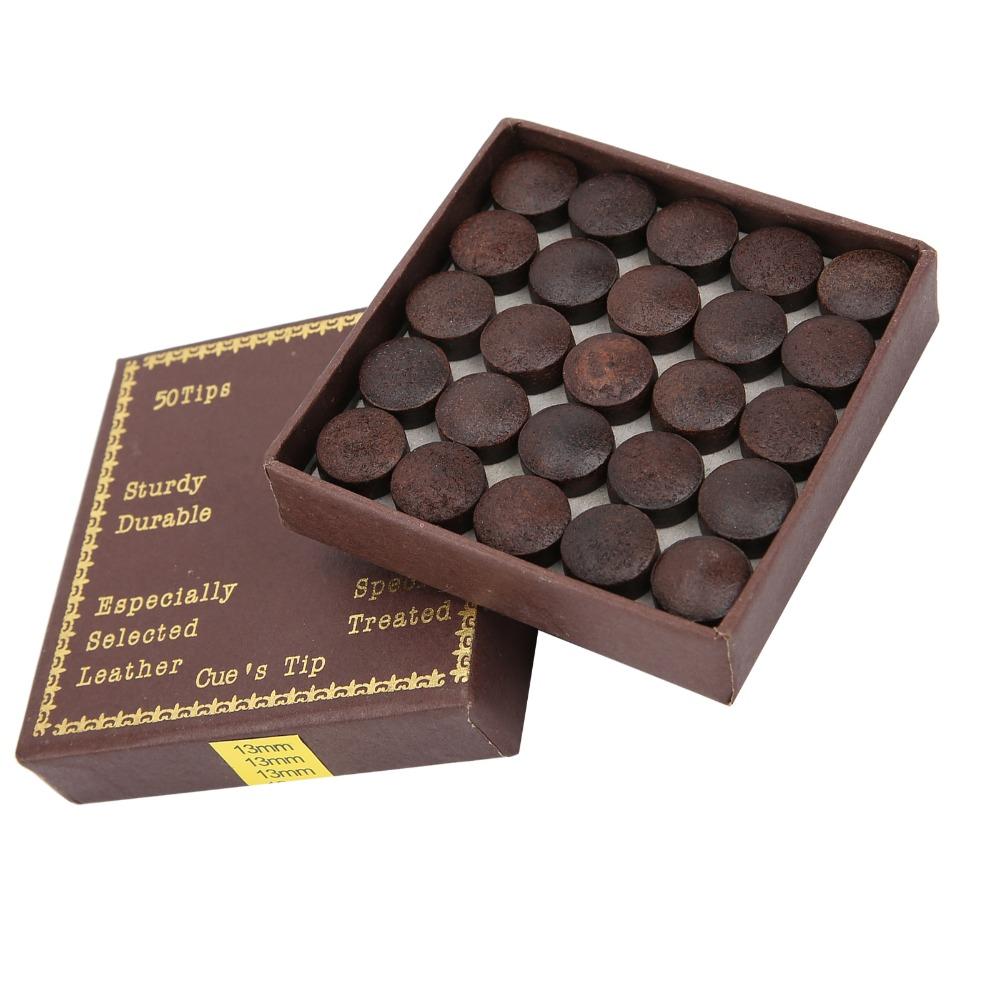 50pcs Storage Box Billiard Cue Tips 13MM Pool Stick Tips Pool Billiard Cue Tips  Pool Game