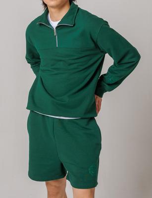 CLEVER FIELD High-Neck Zip-Up Pullover (Men)_Deep Green