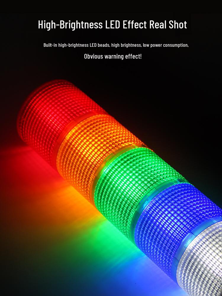 24V LED Multi-layer Three-color Signal Tower Light with Sound Alarm