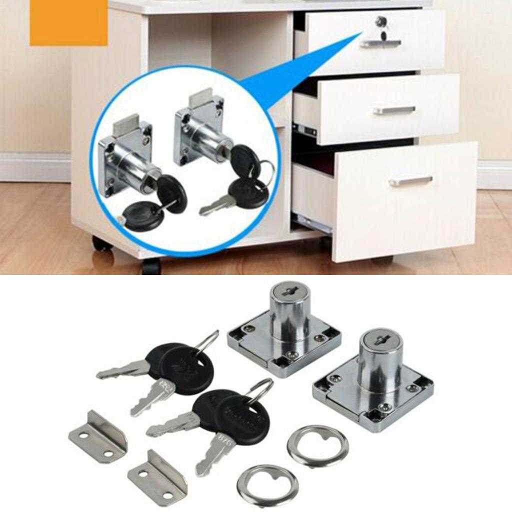 Cupboard Drawer Locks Drawer For Door Mailbox Steel 0.55-0.87in 14-22mm/ 2 Locks 2 Sets Of Drawer Locks 4 Keys