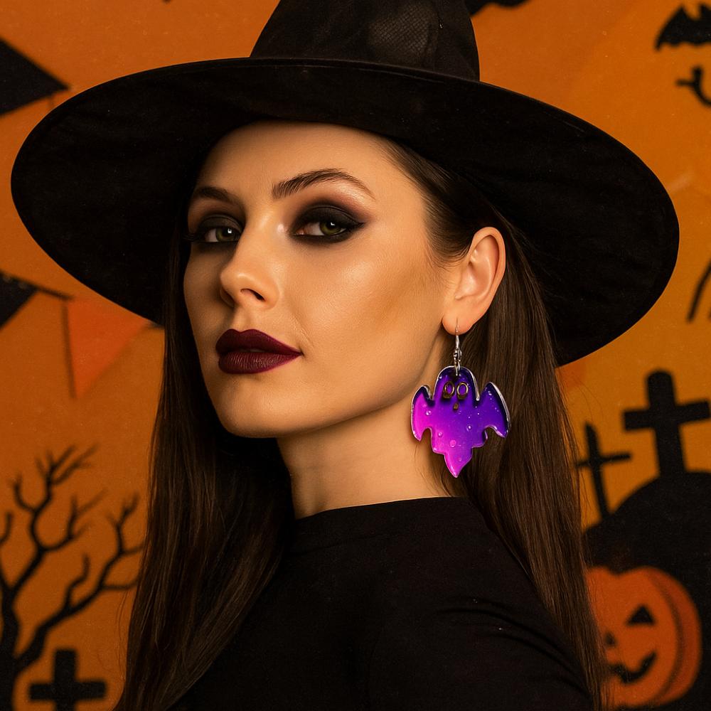 Heart Cute Ghost Ear Studs Spider Pumpkin Dangle Earrings Creative Halloween Earrings  Party