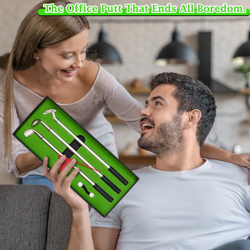 Golf Ball Pen Set & Desktop Golf Putting Game - A Fun Gift For Golfers, Adults, Teenagers, Bosses, And Colleagues.