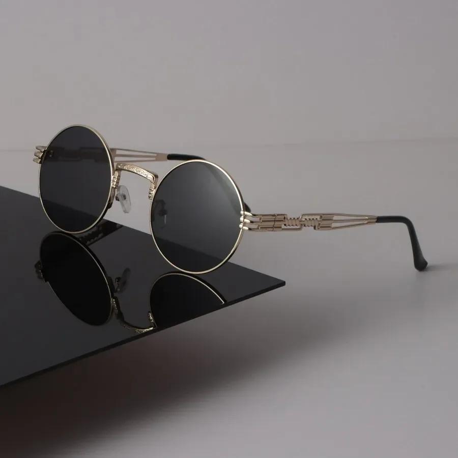 Retro Sunglasses Women Men Round Mirror Clear Luxury Eyewear Sexy Designer Brand Black Sun Glasses For Female Male