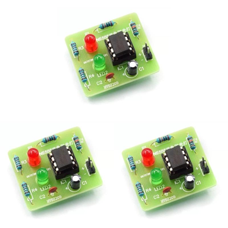 Plastic Mount Terminal Block NE555 Bicolor LED Flasher Part Reliable Circuit Connection For Electronic Projects Training