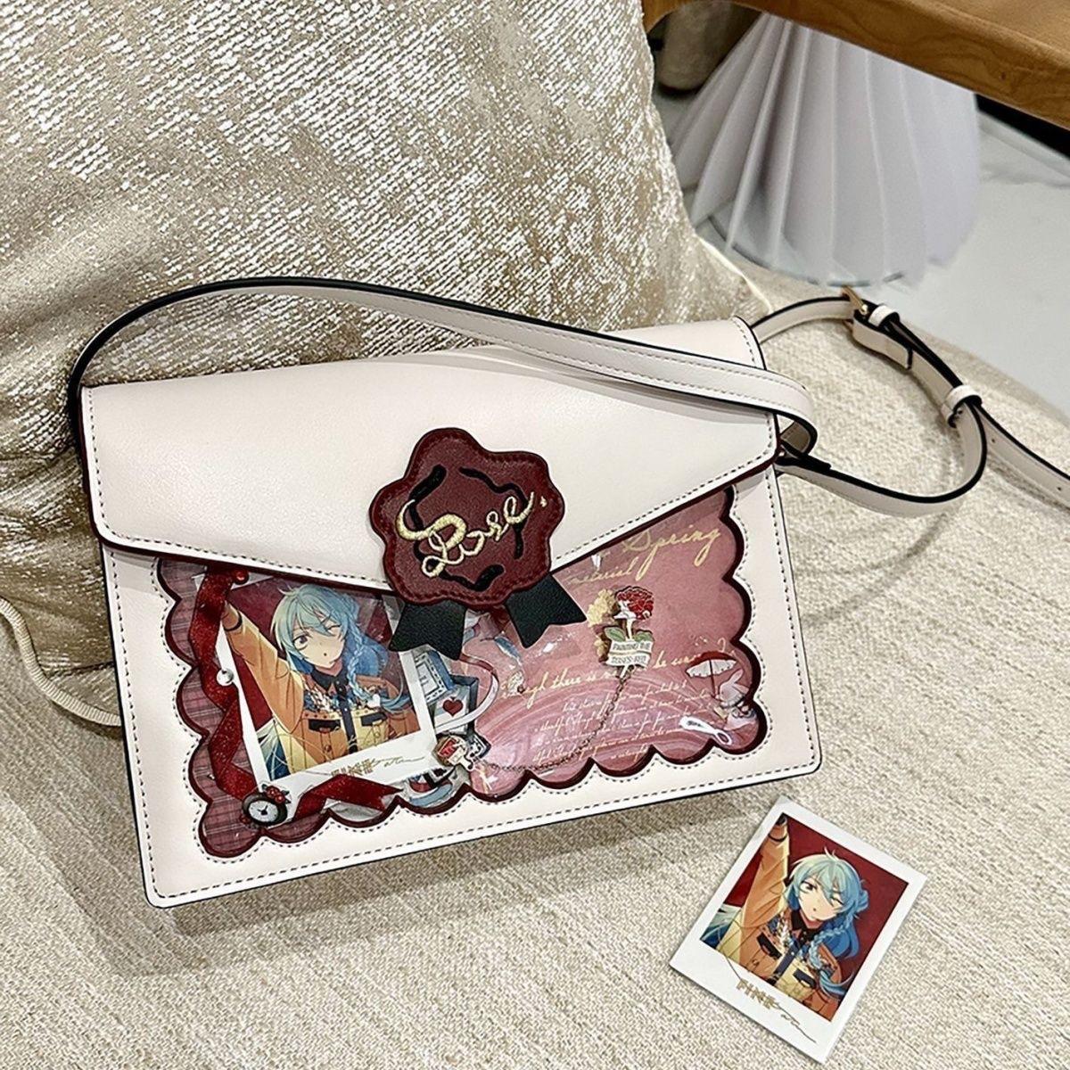 [Письмо с той стороны] Портативная кроссбоди на плечо для повседневных перекусов, прозрачный конверт, сумка-боль, двухмерная, элегантная и универсальная