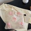 Large Capacity Knitted Shoulder Bag Handmade Weaving Woven Underarm Bag Hollow Out Handbag  Picnic