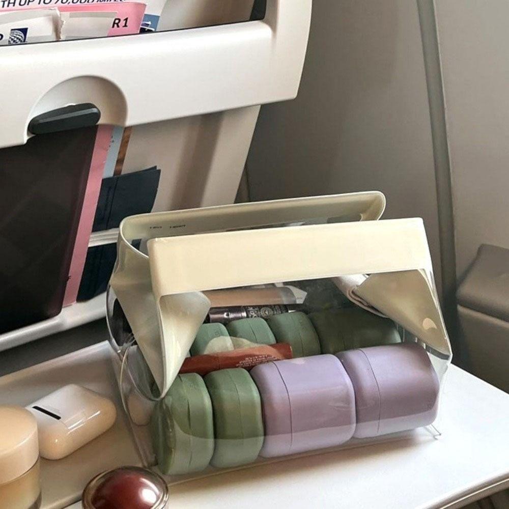 Large Capacity Clear Toiletry Bags Magnetic Closure Cosmetic Pouch Fashion PVC Makeup Bag  Bath