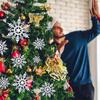 White Christmas Snowflake Decoration Plastic Snowflake Hanging Xmas Tree Craft for Home Party Decor New Year 2026 Gifts Ornament