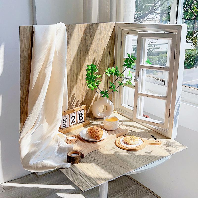 Retro Window Cake Baking Photography Background Board - Wood Grain Props for Studio Scenes