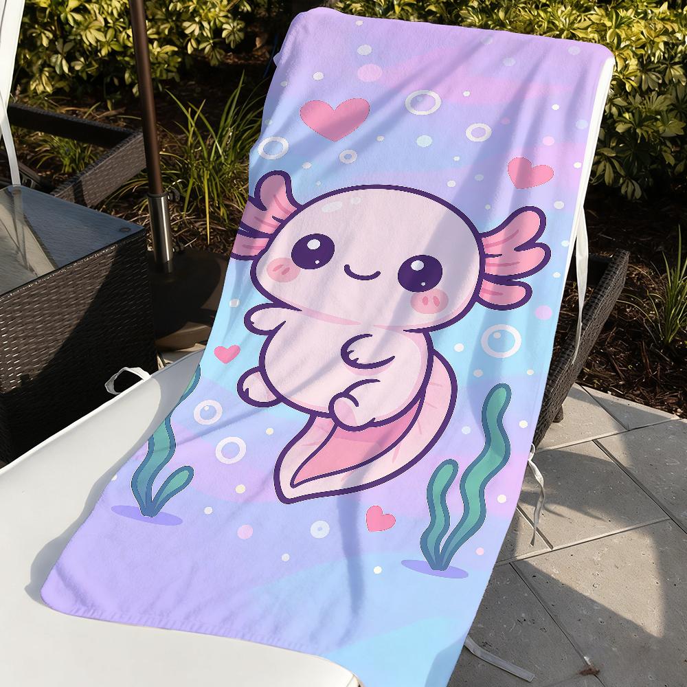 Axolotl Cartone Animato kawaii ASCIUGAMANO ROSA Asciugatura Rapida Asciugamani da Spiaggia Sono Adatti Per Piscine Campeggio Yoga E La Palestra