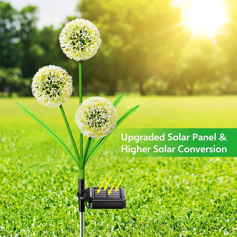 Outdoor Solar Löwenzahnlicht mit 2 Modi Solar-Gartenleuchten IP65 Wasserdicht Dekorationslicht für Garten Rasen Hof Hochzeit