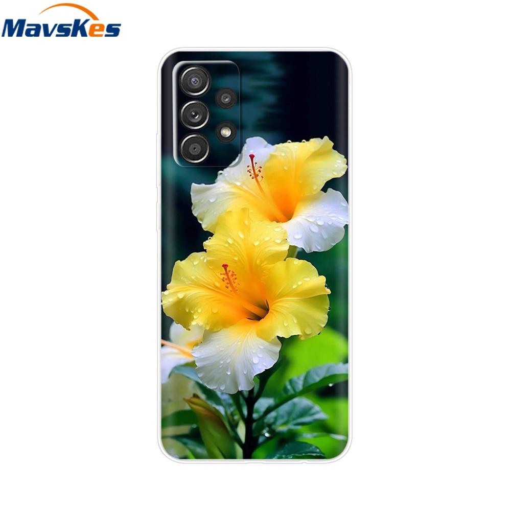 Für Samsung A52S 5G Hülle Niedliche Maus Blume Bemaltes Cover Klare Silikon Handyhülle Für Samsung Galaxy A52 A 52 52S 5G Weiche Taschen