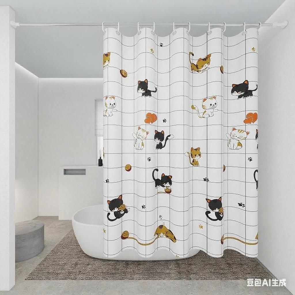 Bathroom Shower Curtain Waterproof Bathtub Bathing Curtains Easy Clean And Wipe Peva Shower Curtains Bathtub Curtain With Hooks