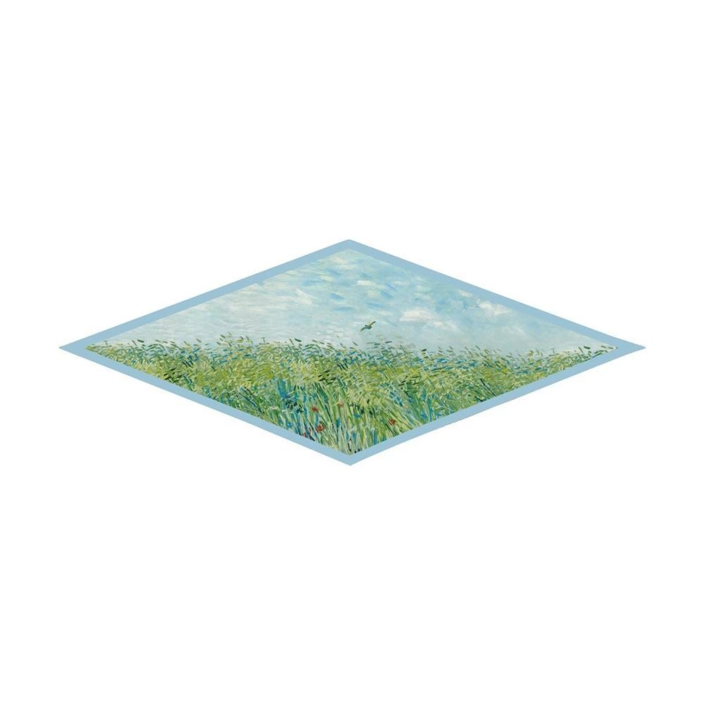 Oil Painting Diamond Scarf Woman Fashion Silk Scarf Luxury Bandana Headband Hijab Foulard Neckerchief Shawl