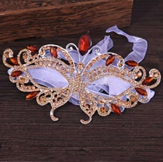 Small Batch Custom European & American Masquerade Mask with Rhinestone Tassels for Weddings & Parties