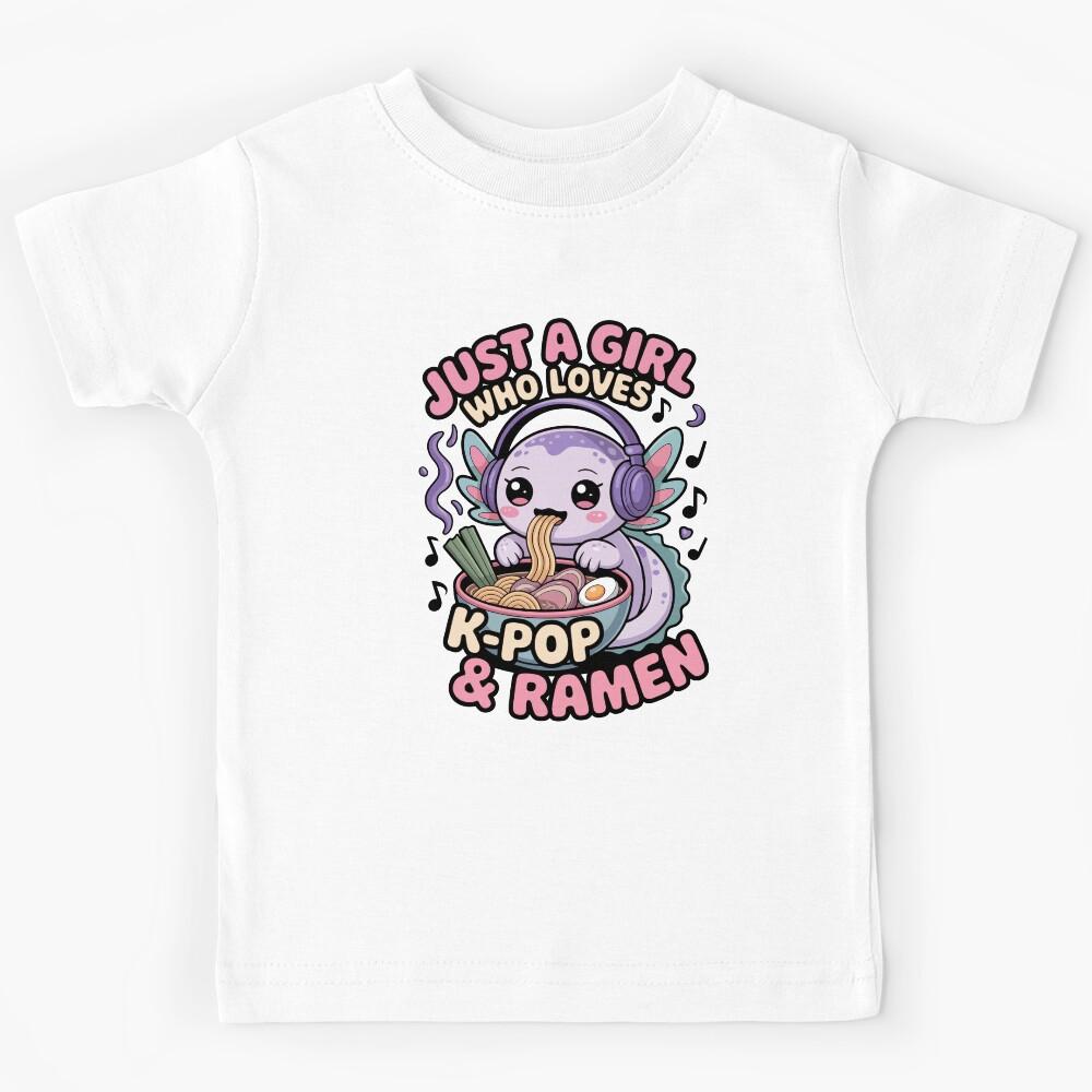 Just Girl Who Loves K-Pop and Ramen Kids T-Shirt 130