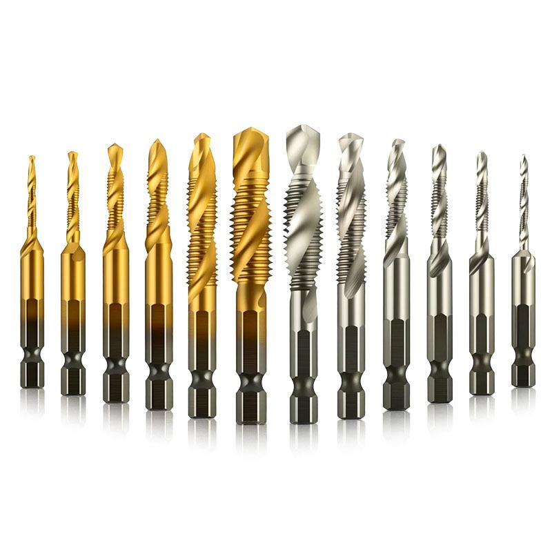 Yunbei Titanium-Plated High-Speed Steel Hex Shank Spiral Tap Drill