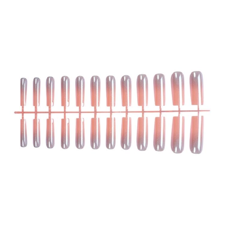 24Pcs Long Square French Gradient False Nail Set Press On Nail Professional Manicure Nail Art For A Stylish Look