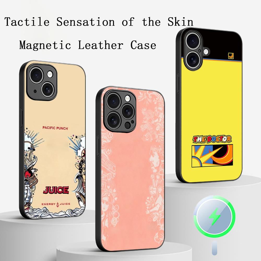 Custodia per Telefono MonsterS Juice Drink Flavor E-energyS Per iPhone 16 15 14 13 12 11 Plus Pro Max Lusso di Alta Gamma Magsafe Pelle di Pecora