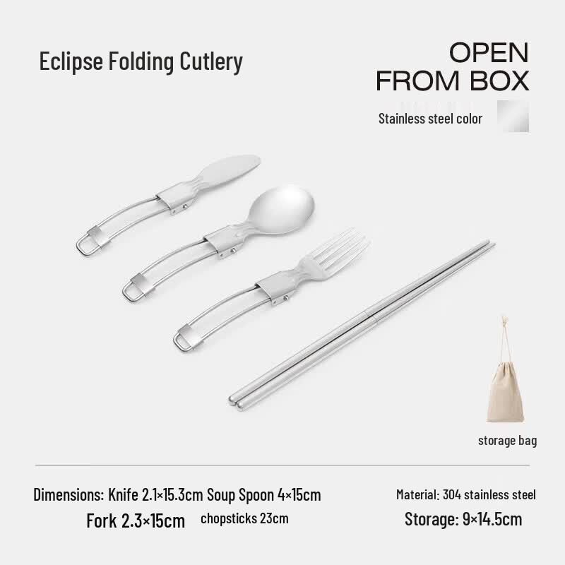 LUING BOX Portable Foldable Camping Cutlery Set