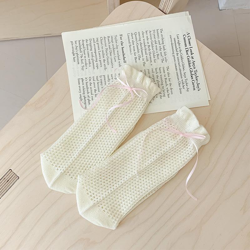 Hollow Out Woman Socks Cotton Velvet Soft Summer Thin Breathable Long Socks Japanese Style Kawaii Cute Harajuku Princess Socks