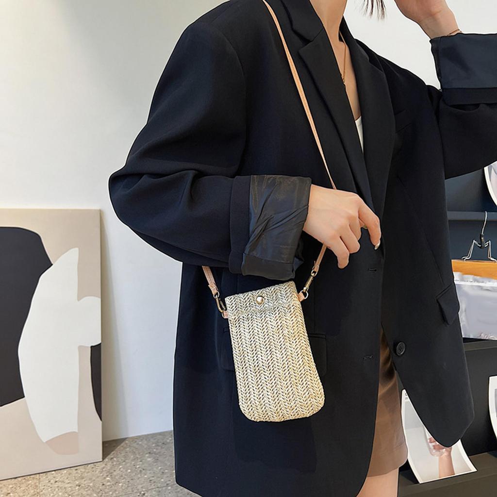 Crossbody Bag Women Durable Lightweight Trendy Purse Shoulder Bag Women Woven Handbag for Beach Dating Summer