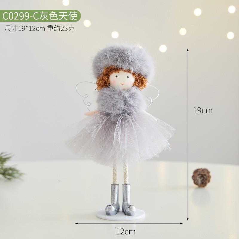 Christmas Angel Girl Doll Ornament With Tulle Skirt Tree Decoration Festive Hanging Decor Gift