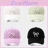 Street Style Baseball Cap With Lace Edge And Pearl Bow For Summer Sun Protection