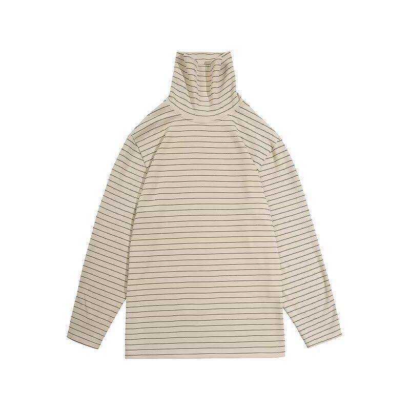 Girl s Classic Long Sleeve Striped Top - Trendy, Slimming & Versatile Winter Base Layer XXXL абрикосовый