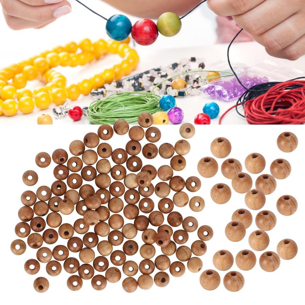 200pcs Polished Finish Wooden Beads Round Craft Beads Beads Peach Wood Beads DIY Crafts
