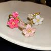 Metal Women Peach Blossom Ring Adjustable Open Jewelry Ring Flower-shaped Ring  Birthday Gift