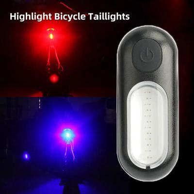 Bicycle Rear Light USB Rechargeable LED Safety Warning Lamp Waterproof Bike Light Tail Flashing Night Riding Cycling Taillight