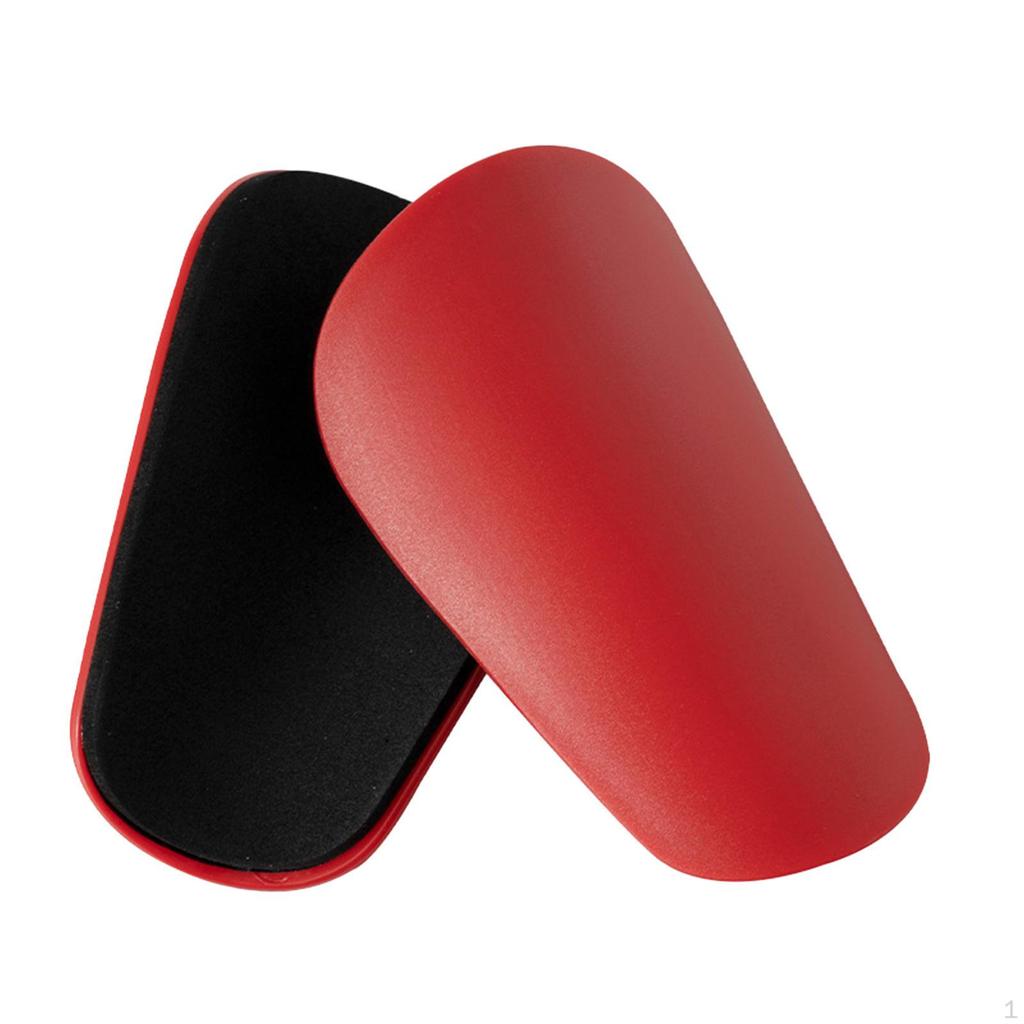 Lot De 2 Mini Protège-Tibias Football 8x5 Cm - Ultra Légers Et Compacts, Protection EVA Pour Enfants Adultes, Rouge/Noir