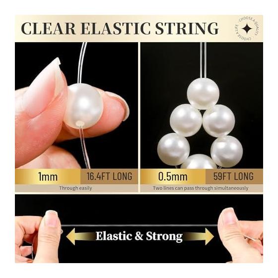 Bead Mix Set 720 Pieces Pearl Beads Handicraft Accessories Parts Spacer Set Handmade Round Beads Strap Bracelet Parts Assortment DIY Handicraft