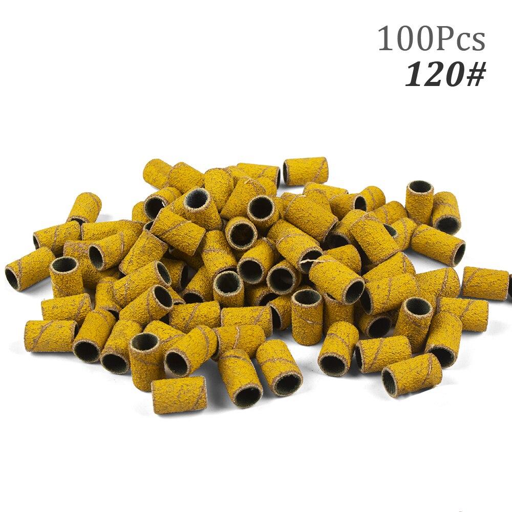100pcs Nail Drill Bits Sanding Bands for Nail Drill File Grinder Sander Band Set for Acrylic Nails Gel Removing Pedicure Tool