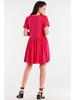 Loose viscose mini dress with short sleeves, fuchsia S