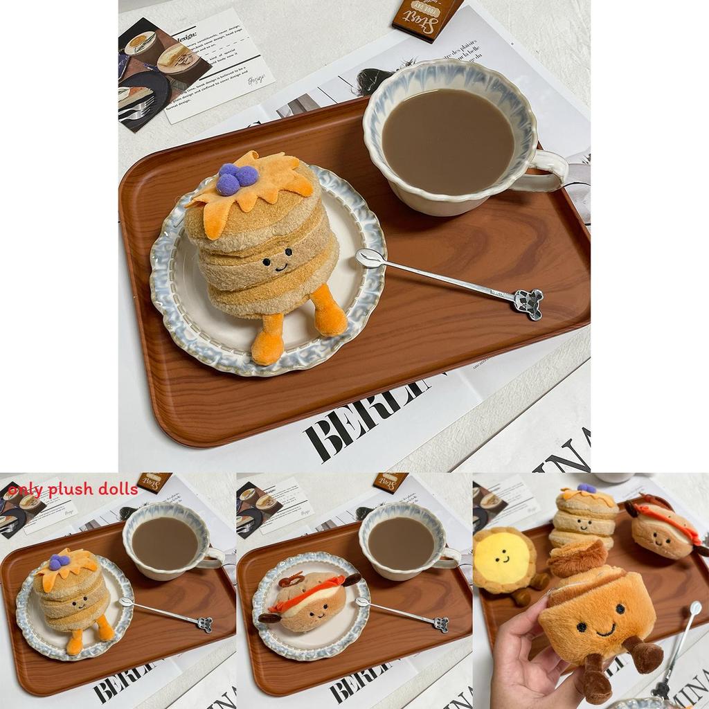Egg Tarts Puffs Pancakes And Bagels Plush Pendants With Short Plush Filling For Kids And Adults