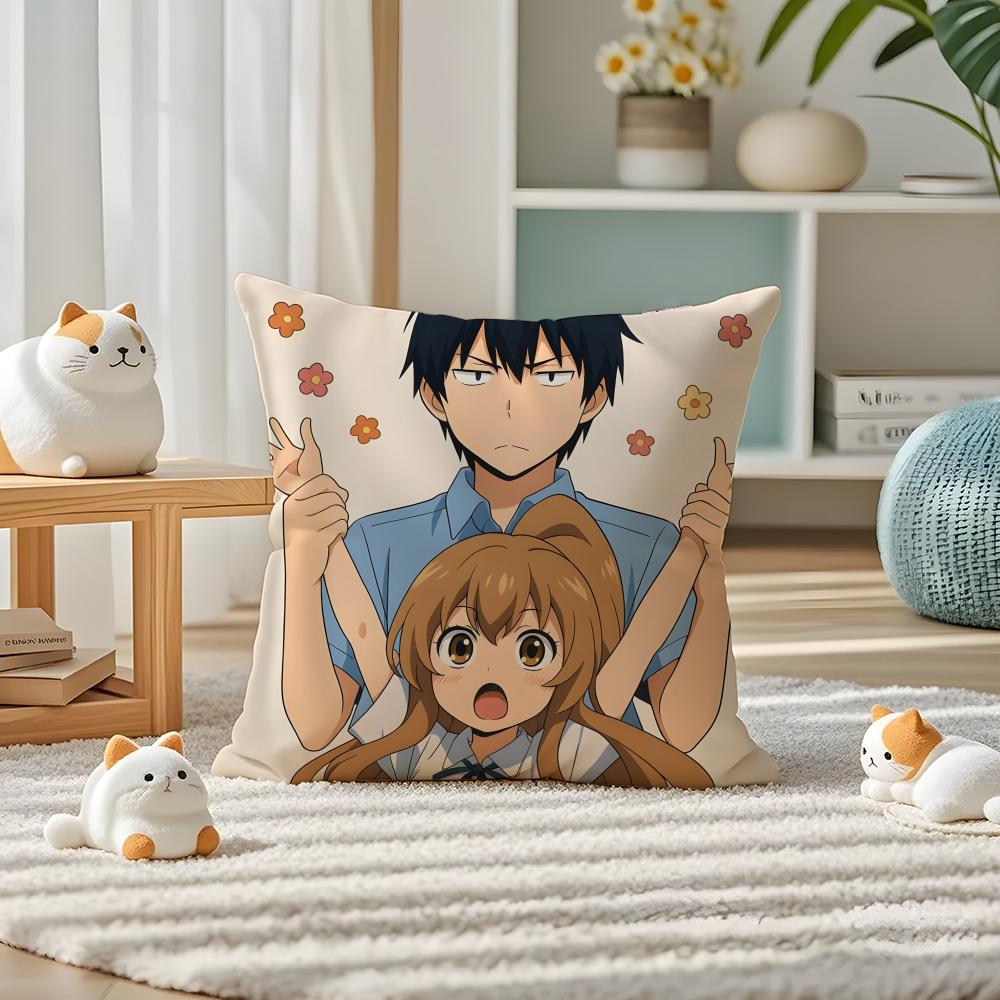 Anime Toradora Kissenbezug Seidig Elegant Komfort Sofa Bett Unsichtbarer Reißverschluss