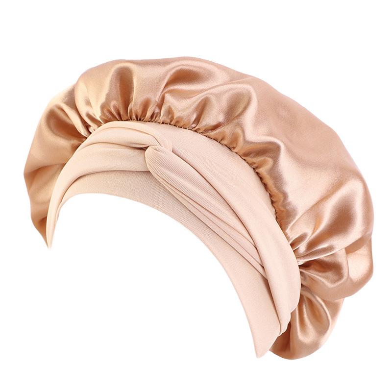 Satin Streamer Round Hat, Nightcap, Women'S Headscarf Hat, Perm And Hair Care Hat Tjm-301-1