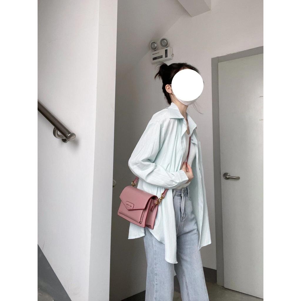 Women's Striped Shirt Chiffon Top Long Sleeved Thin Sun Protection Summer Loose Shirt